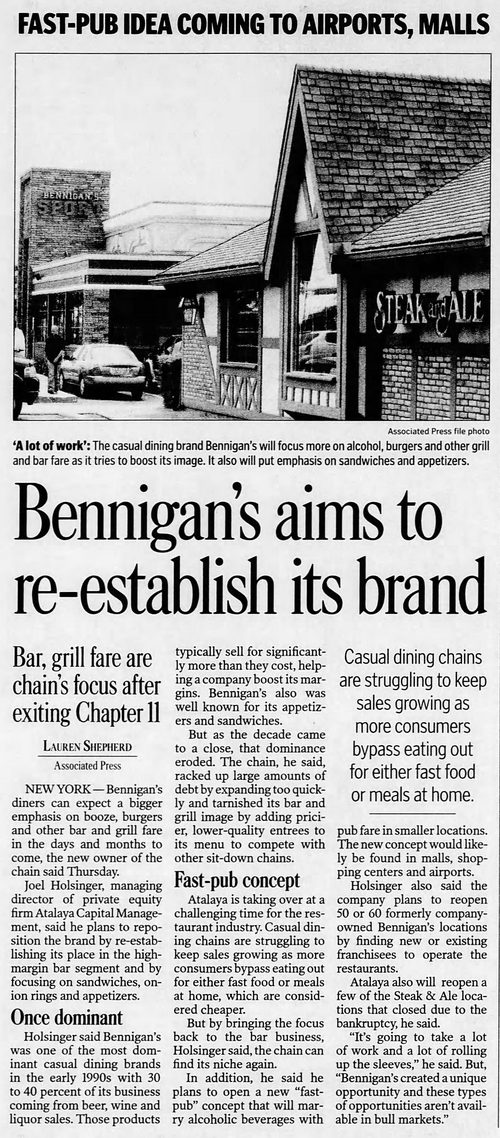 Bennigans - Oct 24 2008 Article On Comeback Plans (newer photo)
